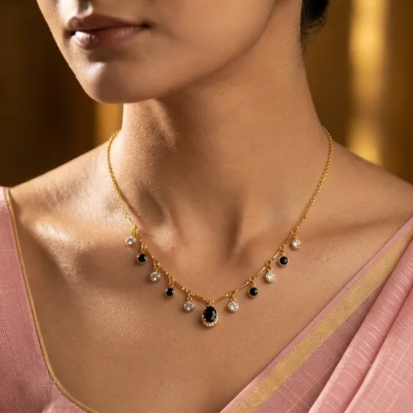 Gold_Plated_Black_Stone_Necklace_for_Women_|_Elegant_CZ_Pendant_Necklace_|_Traditional_&_Party_Wear_Jewellery