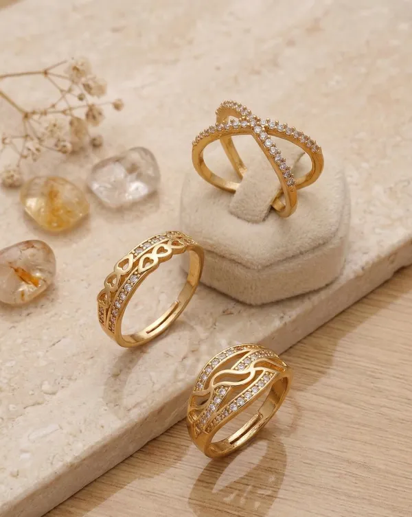 Gold-Plated_Contemporary_Adjustable_Ring_Set_-_Pack_of_3_Stylish_CZ_Crystal_Rings_for_Women