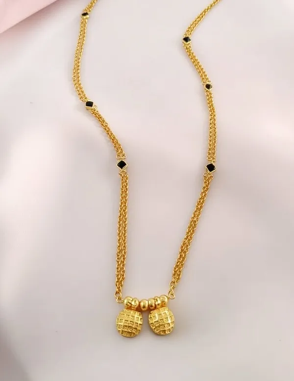 Gold-Plated_Double_Layer_"Vati"_Necklace__Long_Chain_with_Black_Bead_Accents