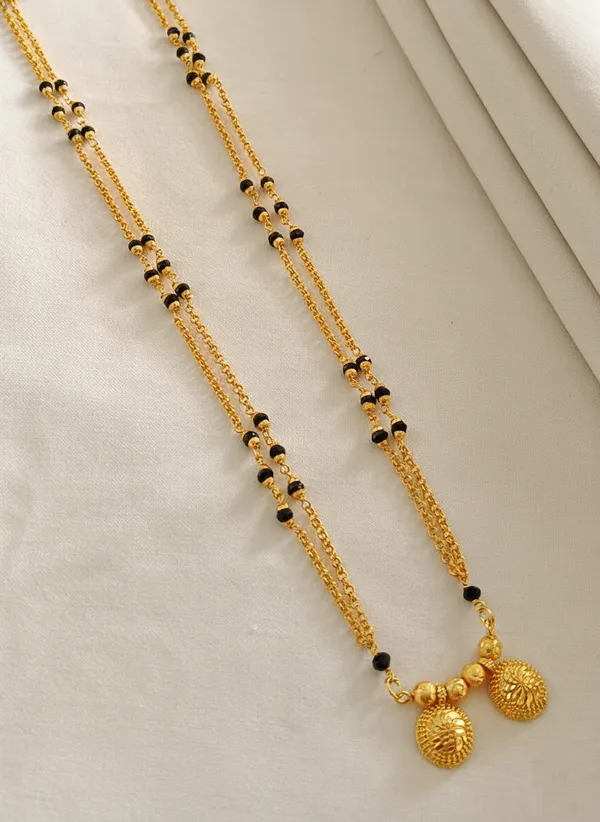 Gold-Plated_Dual-Layer_Long_Chain_Necklace_with_Intricate_Floral_Vati_Pendant