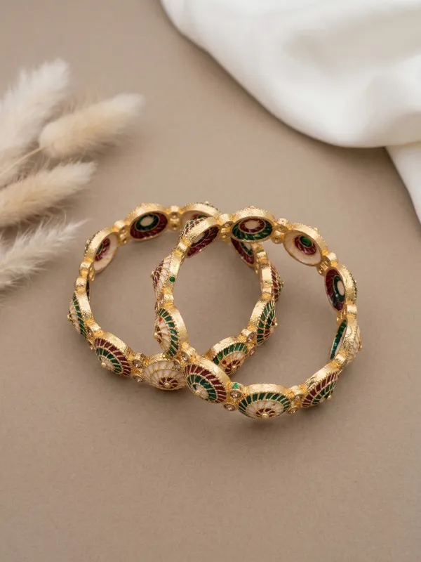 Gold-Plated_Handcrafted_Meenakari_Chakra_Bangles_with_Intricate_Enamel_Work_(Set_of_2)