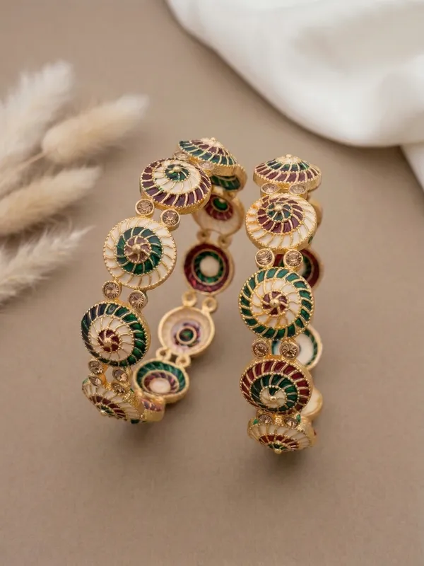 Gold-Plated_Handcrafted_Meenakari_Chakra_Bangles_with_Intricate_Enamel_Work_(Set_of_2)