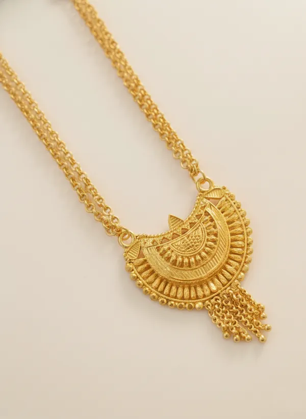 Gold-Plated_Long_Necklace_with_Traditional_Temple_Art_Pendant_and_Black_Bead_Accents