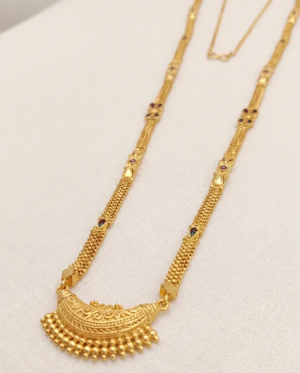 Gold-Plated_Long_Necklace_with_Semi-Circle_Floral_Pendant_for_Women