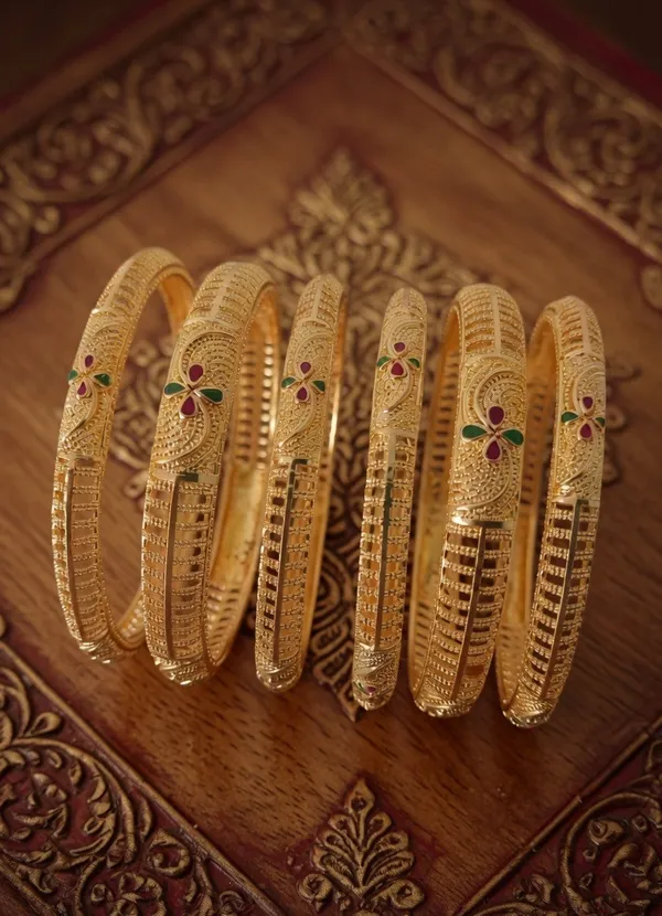 Gold-Plated_Meenakari_Work_Bangle_Set_-_Traditional_Floral_Design_Kada_for_Women_and_Girls_(Set_of_6)
