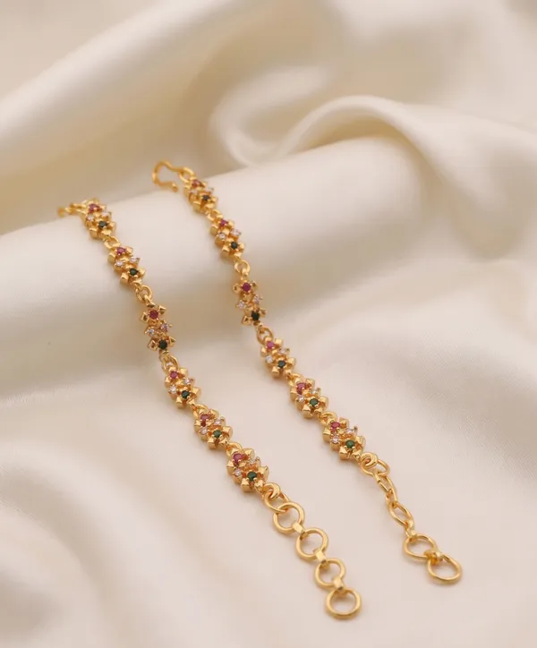 Gold_Plated_Multi-Color_A.D._Diamond_Kanser_/_Earring_Chain