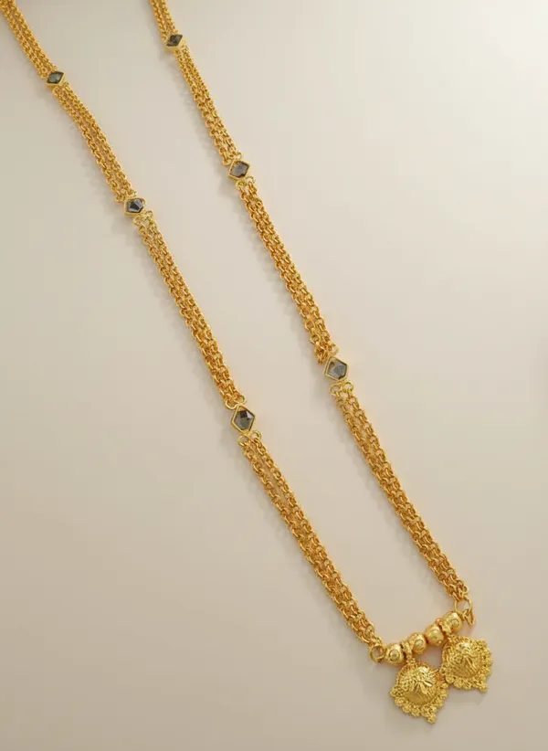 Gold-Plated_Necklace_Necklace_with_Dual_Floral_Pendants