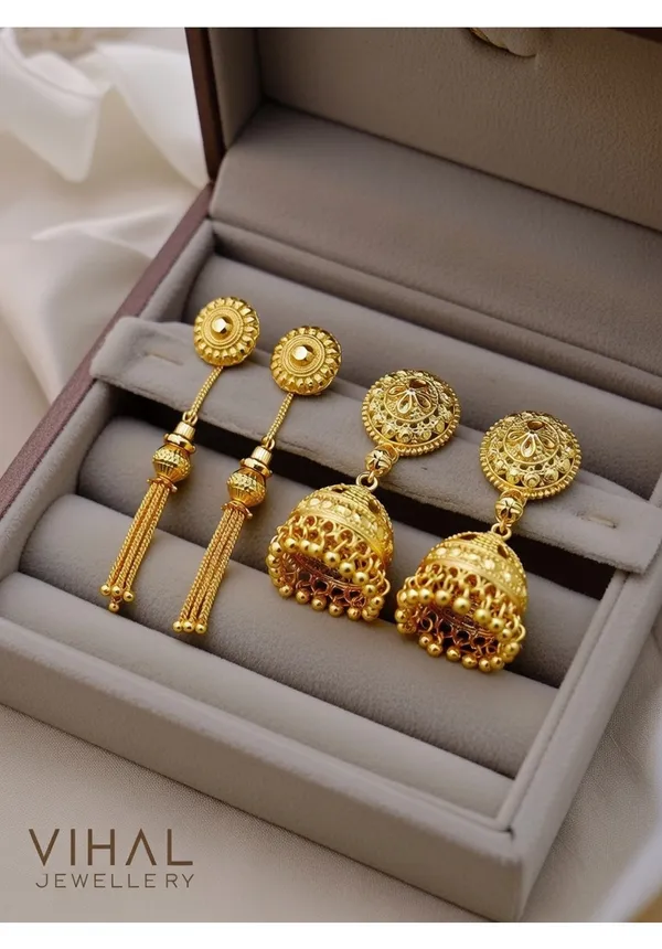 Gold-Plated_Traditional_Earring_Combo:_Classic_Ethnic_Jhumkas_and_Elegant_Long_Tassel_Drop_Earrings_for_Women