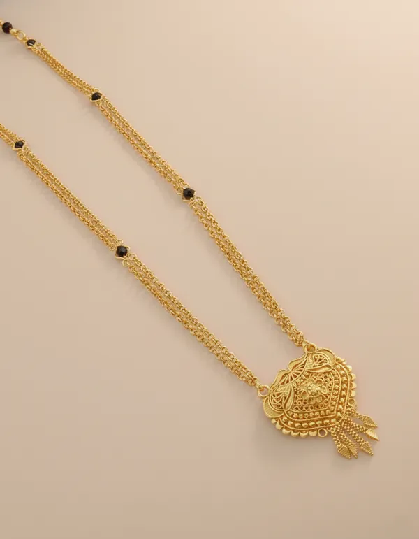 Gold-Plated_Traditional_Heart_Filigree_Necklace_with_Double_Layer_Chain