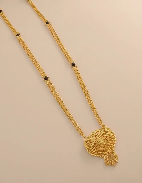Gold-Plated_Traditional_Heart_Filigree_Necklace_with_Double_Layer_Chain