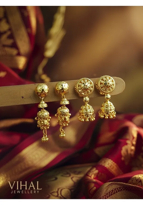 Gold-Plated_Traditional_Jhumka_&_Floral_Drop_Earring_Combo_-_Set_of_2