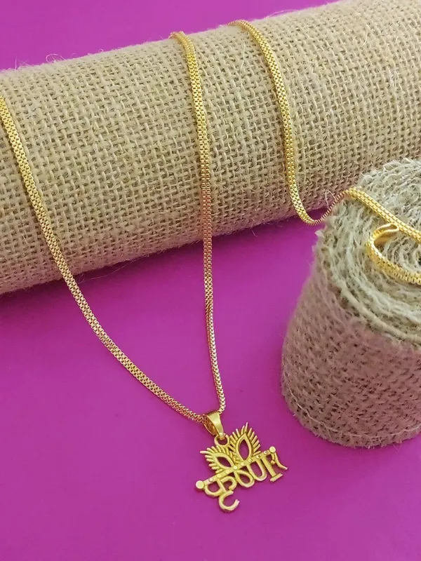 Gold-Plated_"Krishna"_Pendant_with_Dotted_Box_Chain