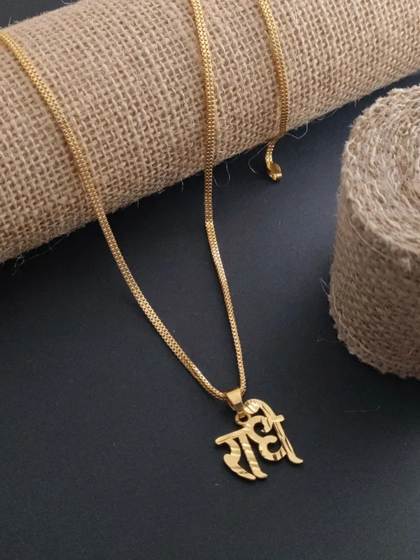 Gold-Plated_"Radhe"_Pendant_with_Dotted_Box_Chain