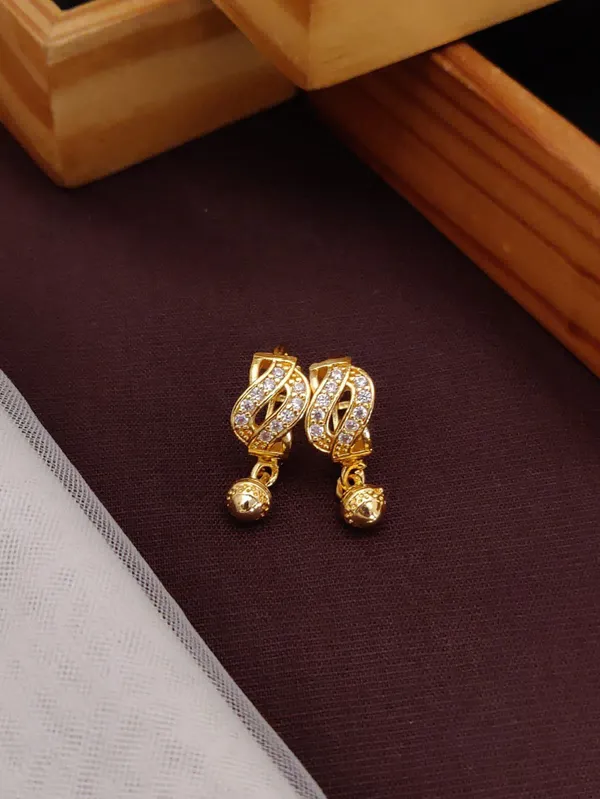 Gold-Toned_Swirl_&_Stone_Accented_Dangler_Earrings