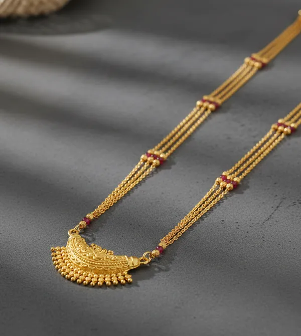 Gold_Triple-Strand_Necklace_with_Ruby_Accents