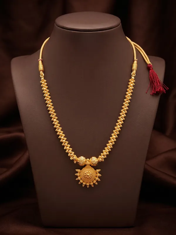 Intricate_Gold_Plated_Beaded_Necklace_with_Sun_Pendant
