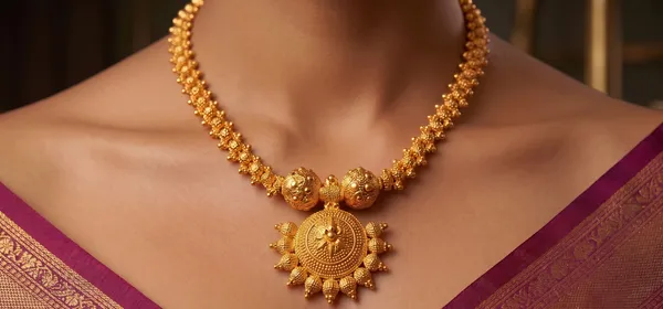 Intricate_Gold_Plated_Beaded_Necklace_with_Sun_Pendant
