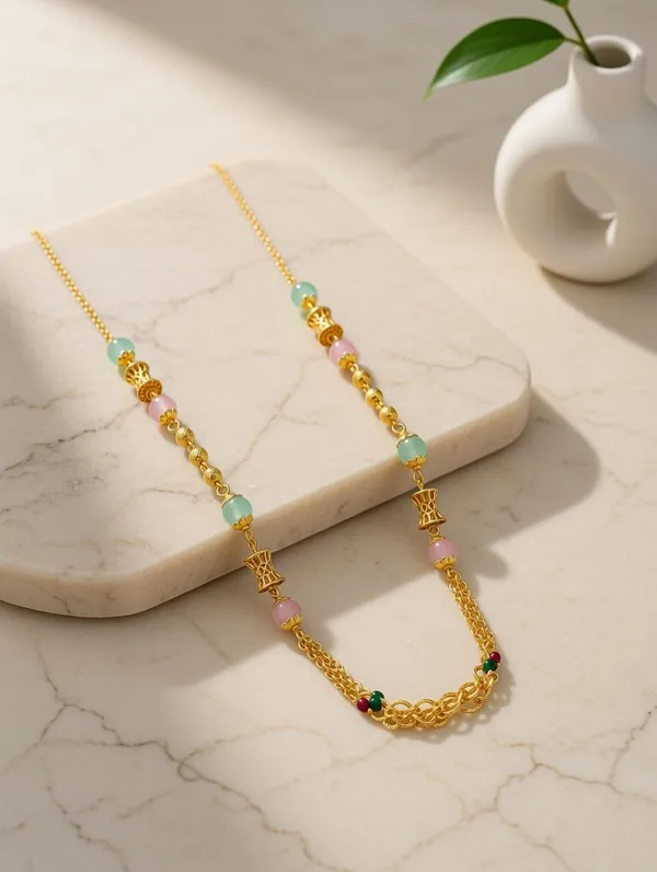 Long_Gold-Plated_Pastel_Bead_Layered_Necklace_with_Filigree_Detailing