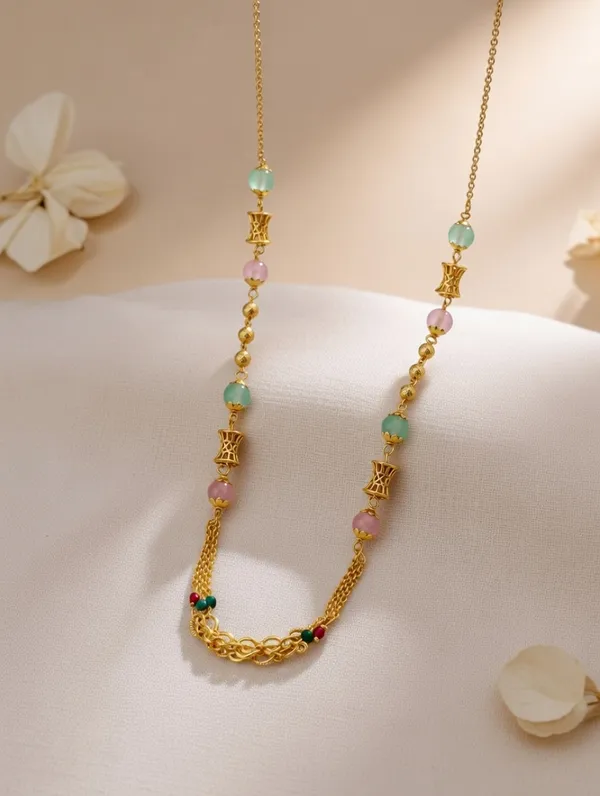Long_Gold-Plated_Pastel_Bead_Layered_Necklace_with_Filigree_Detailing