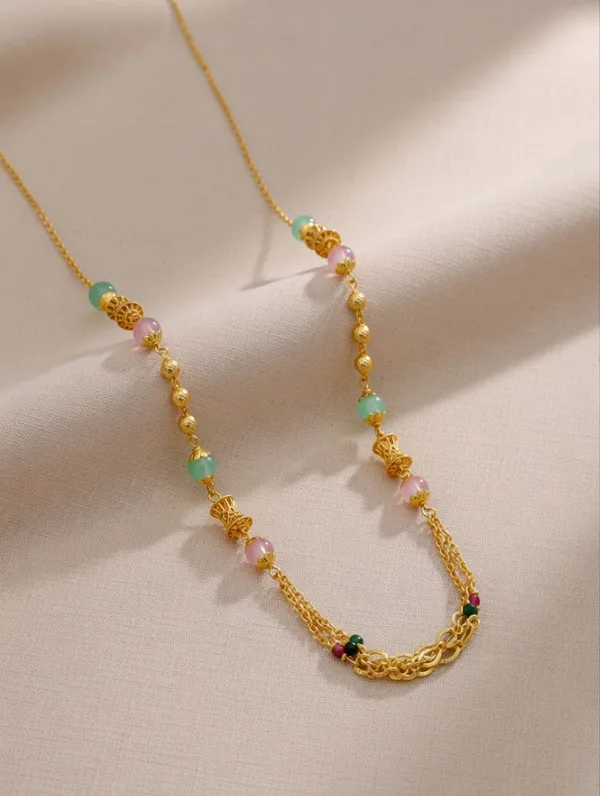 Long_Gold-Plated_Pastel_Bead_Layered_Necklace_with_Filigree_Detailing