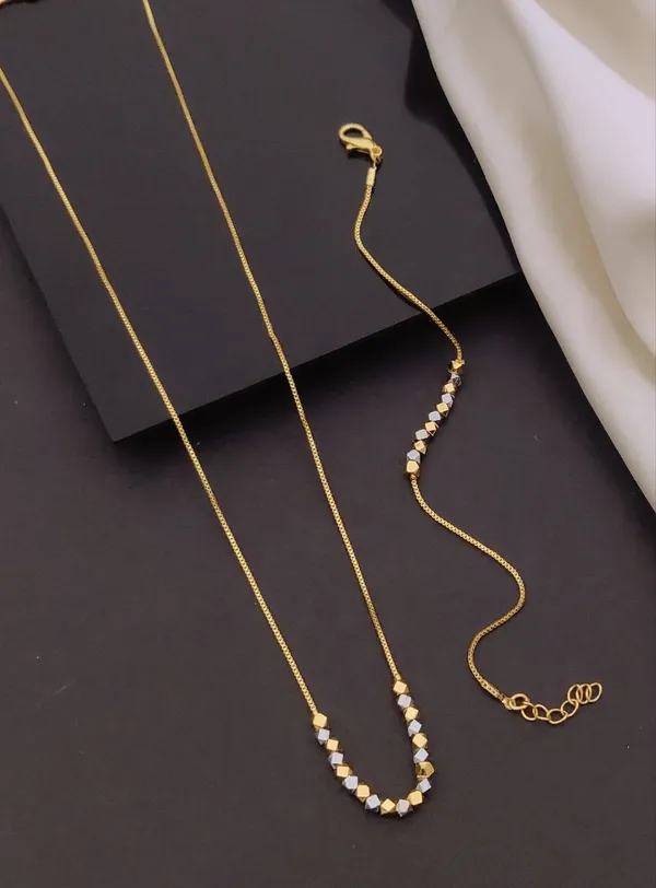 Micro_Gold_Plated_Dual-Tone_Beaded_Chain_&_Bracelet_Set