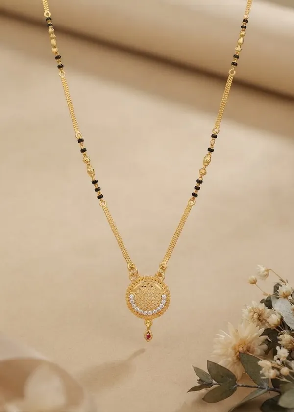 Modern_Circular_Net-Pattern_Gold-Plated_Mangalsutra