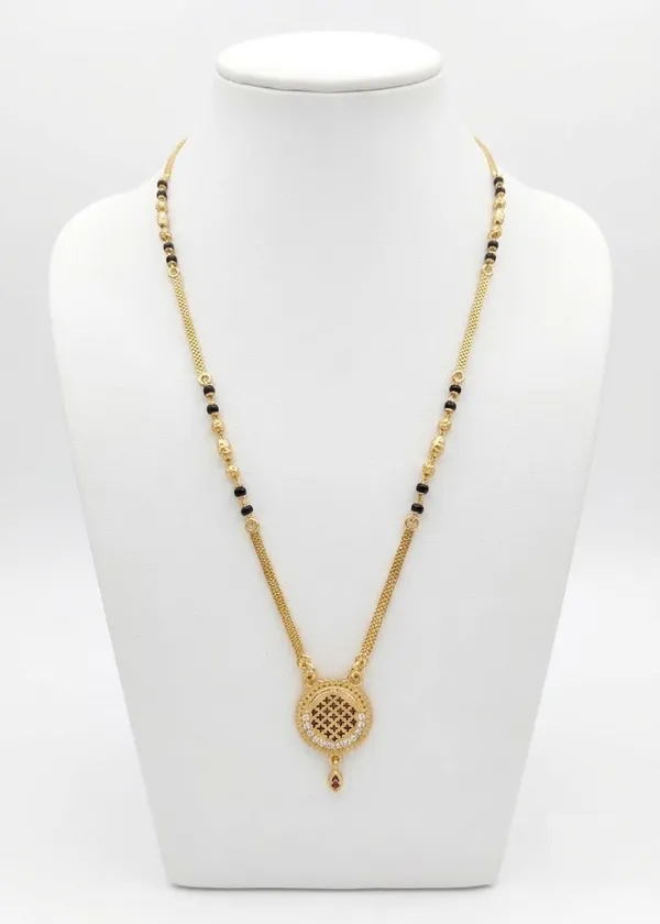 Modern_Circular_Net-Pattern_Gold-Plated_Mangalsutra