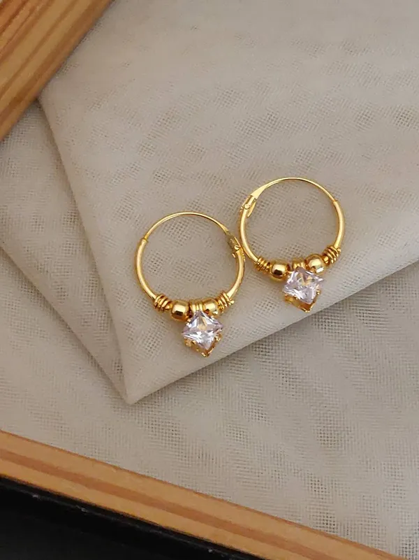 Modern_Geometric_&_Classic_Hoop_Gold-Plated_Zircon_Earring_Collection_(4_Styles)