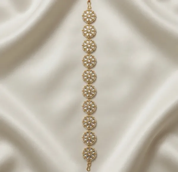 VIHAL_JEWELLERY__Ethnic_Kundan_Matha_Patti_Sheeshphool_with_Long_pearl_Earchain_&_Maang_Tikka__with_Chanbali_Earrings_Jewelry_Set_for_Women