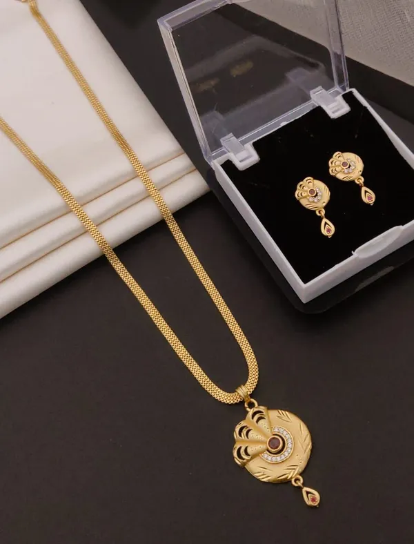 Royal_Peacock_Design_Gold-Plated_Pendant_&_Earrings_Set_with_Ruby_Stone_–_Elegant_Party_Wear_Jewelry