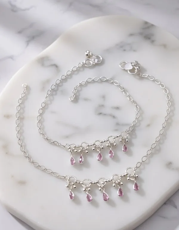 Silver_Pink_Stone_Payal_–_Traditional_Handcrafted_Bridal_Anklets_(Pair)_|_Vihal_Jewellery