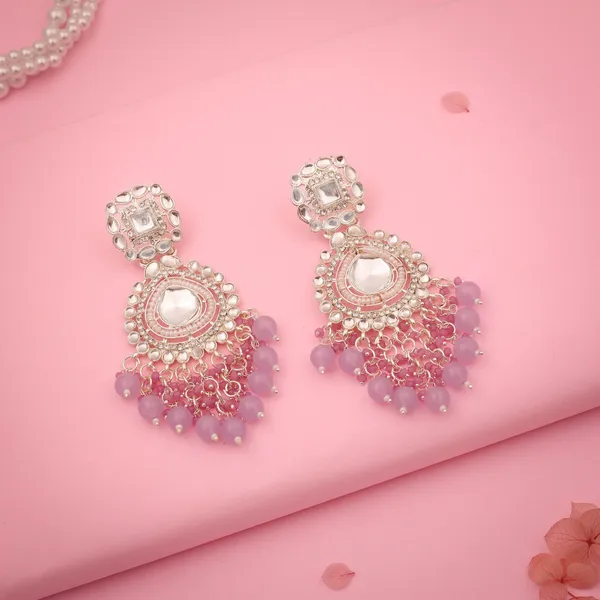 Silver-Toned_Kundan_Earrings_with_Blush_&_Lilac_Stone_Drop_Earrings_-_Statement_Chandelier_Jewelry