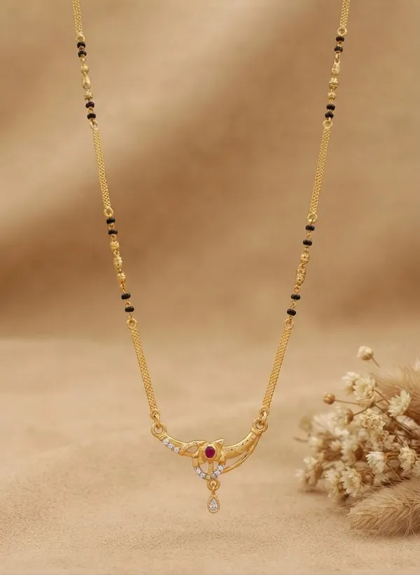 Traditional_Crescent_Shape_Gold-Plated_Mangalsutra_with_Pink_Accent