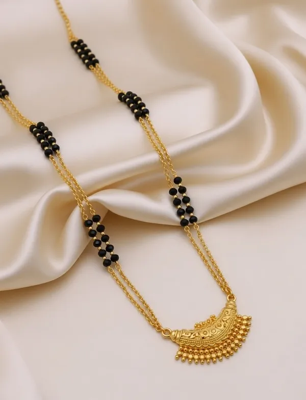 Traditional_Gold-Plated_Crescent_Mangalsutra_with_Double-Layered_Black_Bead_Chain