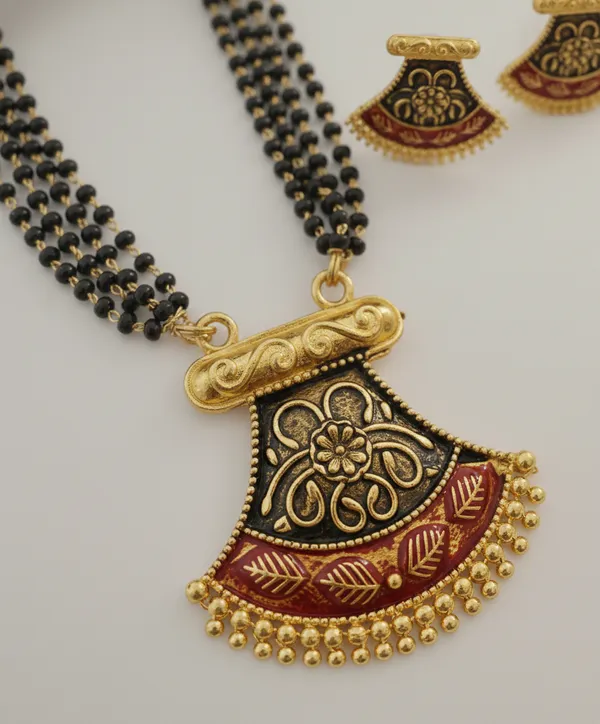 Traditional_Gold-Plated_Enamel_Mangalsutra_Set_with_Matching_Earrings