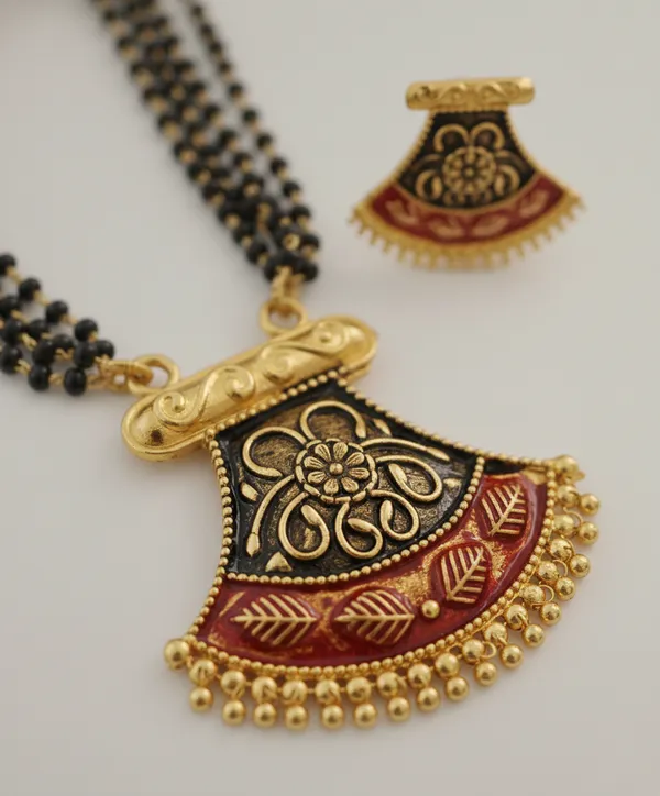 Traditional_Gold-Plated_Enamel_Mangalsutra_Set_with_Matching_Earrings