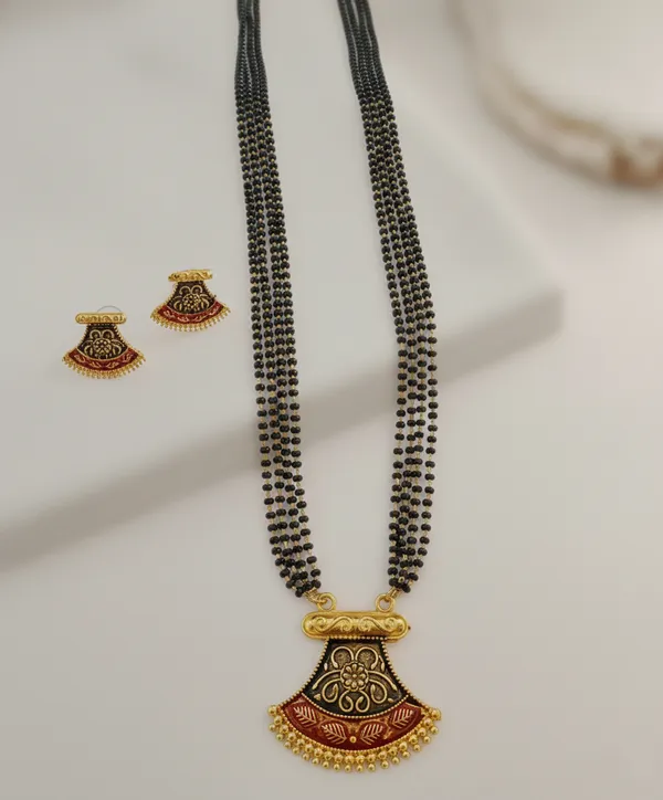 Traditional_Gold-Plated_Enamel_Mangalsutra_Set_with_Matching_Earrings