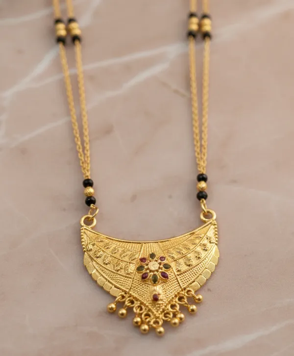 Traditional_Gold-Plated_Mangalsutra_with_Crescent_Pendant_&_Black_Bead_Chain