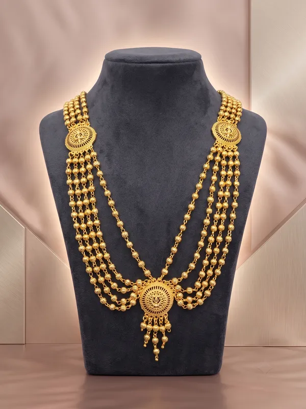 Traditional_Gold_Plated_Multi-Layer_Long_Necklace_Set_with_Round_Pendant_|_Designer_Ethnic_Jewellery_for_Women