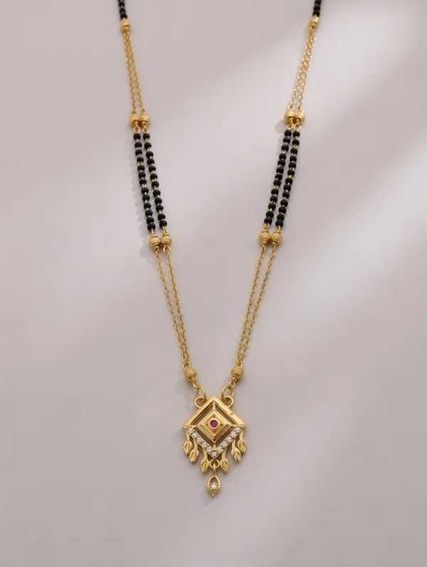 Traditional_Gold-Plated_Rhombus_Pendant_Mangalsutra_with_Ruby_Accents