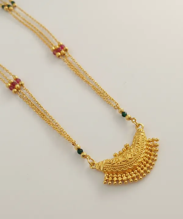 Traditional_Gold-Plated_Three-Layer_Chandrakor_Necklace_with_Ruby_&_Emerald_Accents