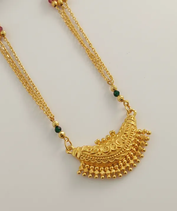 Traditional_Gold-Plated_Three-Layer_Chandrakor_Necklace_with_Ruby_&_Emerald_Accents