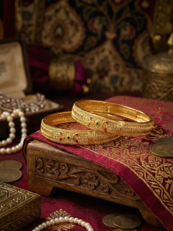Traditional_Indian_Gold_Kangan_with_Hand-Painted_Enamel_Detailing