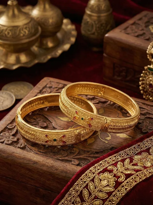 Traditional_Indian_Gold_Kangan_with_Hand-Painted_Enamel_Detailing