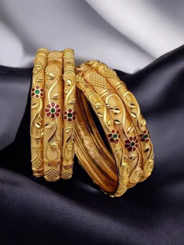 Traditional_Intricately_Designed__Gold_Tone_Broad_Bangles_with_Floral_Engraving