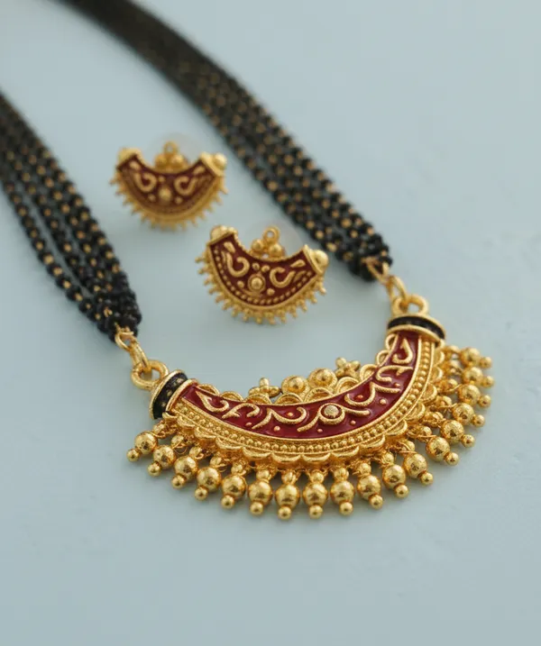 Traditional_Meenakari_Half-Moon_Mangalsutra_Set_with_Matching_Studs