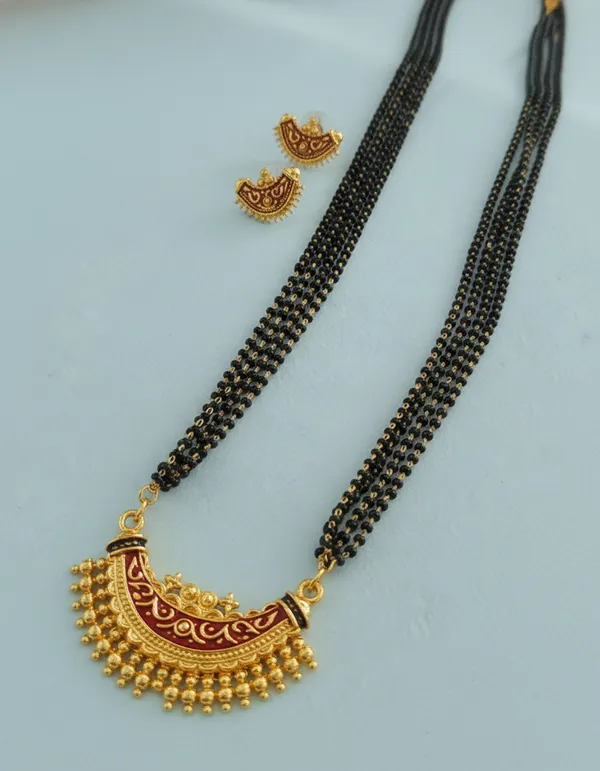 Traditional_Meenakari_Half-Moon_Mangalsutra_Set_with_Matching_Studs