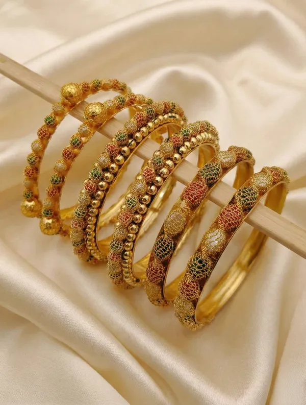 Traditional_Meenakari_Style_Gold-Plated_Enamel_Bangle_Set_(Set_of_6)