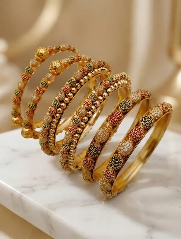 Traditional_Meenakari_Style_Gold-Plated_Enamel_Bangle_Set_(Set_of_6)