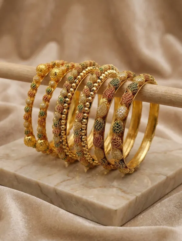Traditional_Meenakari_Style_Gold-Plated_Enamel_Bangle_Set_(Set_of_6)
